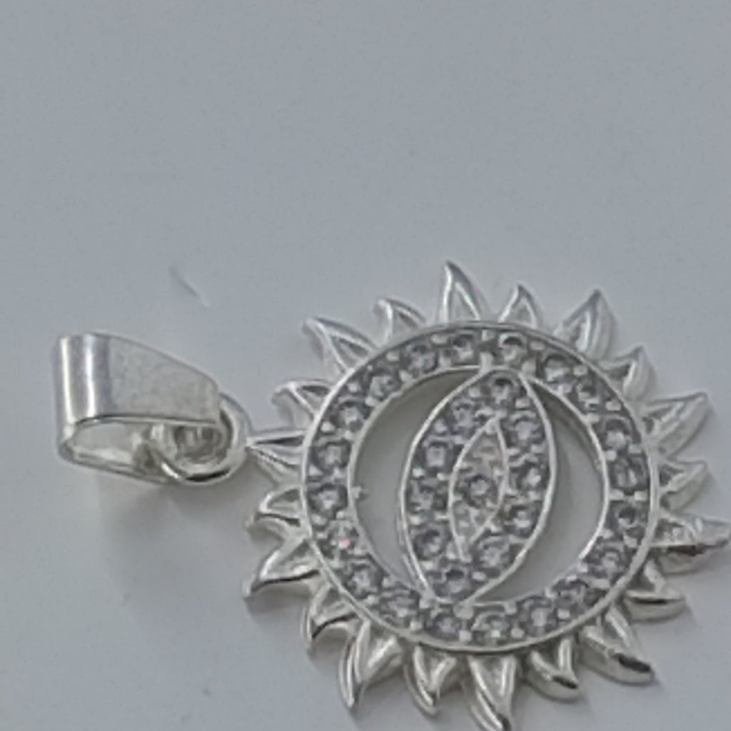 DIJE OJO MAGICO CON CIRCONIAS PLATA .925 2 GR (NUEVO)