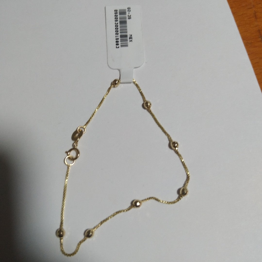 PULSERA ESPECIAL CON BOLITAS 14K 18 CM 1.4 GR (NUEVO)