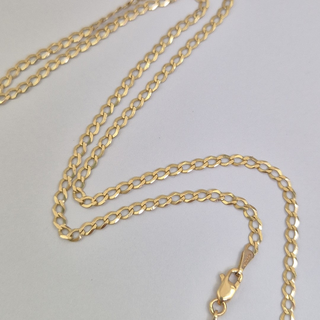 CADENAS TEJIDO BARBADA ORO 14K 60 CM 5.4 GR (NUEVO)