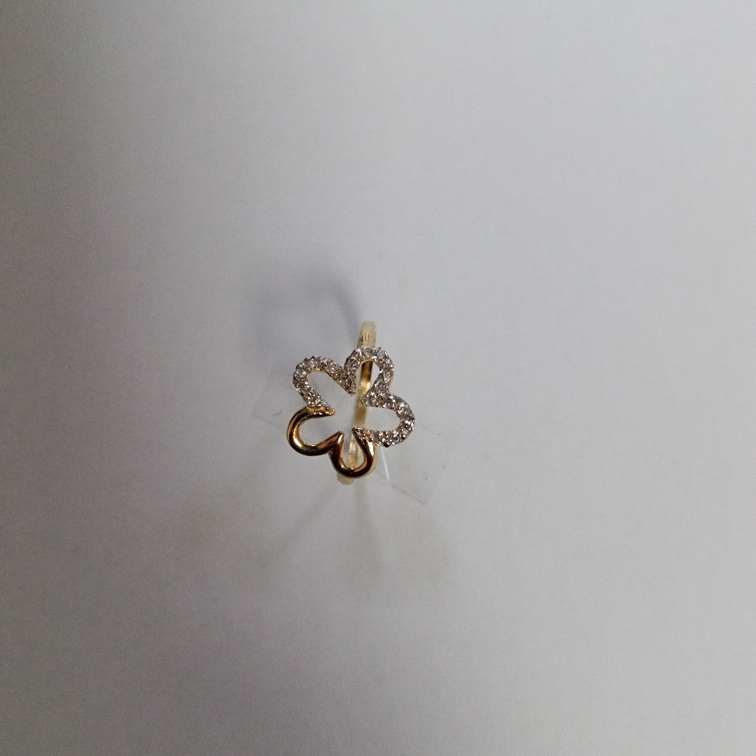 ANILLOS FIG FLOR CON CIRCONIAS 14K TALLA 7 1.4 GR (NUEVO)