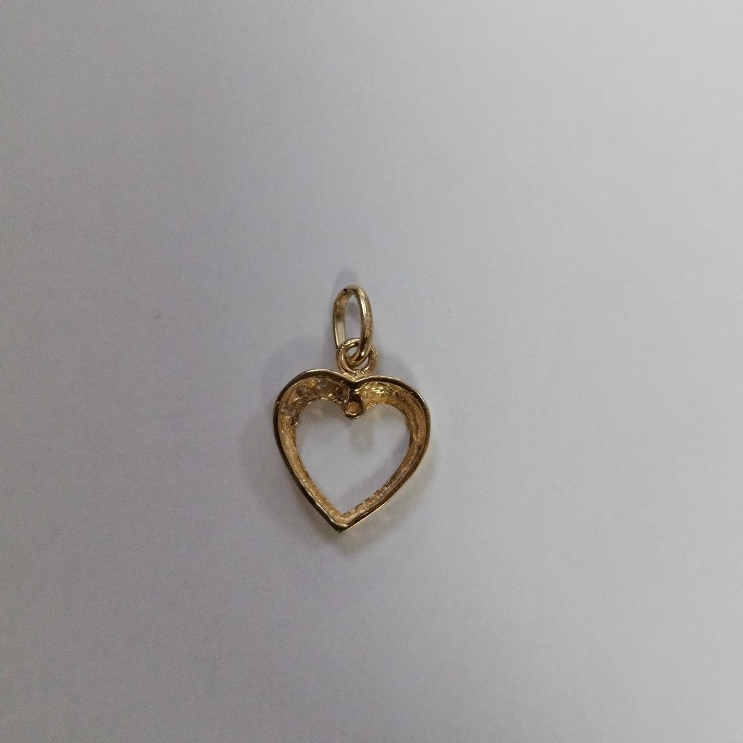 DIJE CORAZON CON CIRCONIAS 14K 1.4 GR (NUEVO)