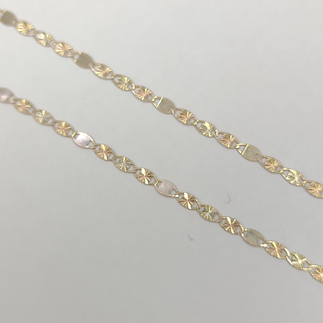 CADENAS TEJIDO GUCHI ORO 10K 40 A 45 CM 1.4 GR (NUEVO)