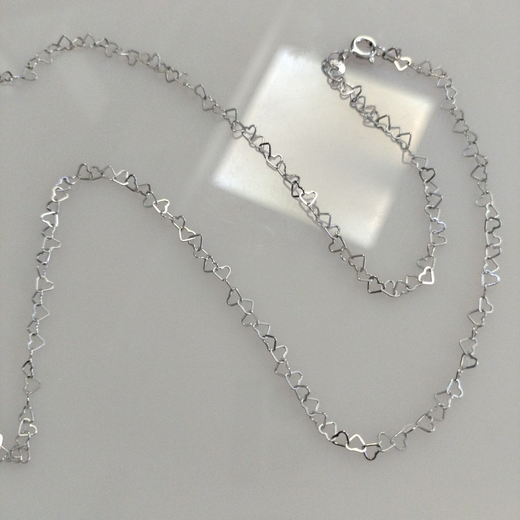 CADENA CORAZONES PLATA .925 60 CM 2.92 GR (NUEVO)