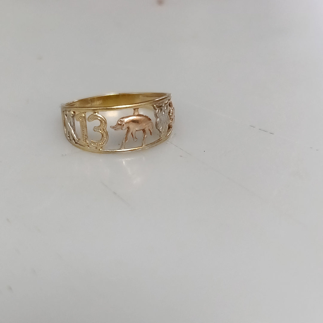 ANILLO CONMEMORATIVO ORO 14 K 1.8 GRMS (SEMINUEVO)
