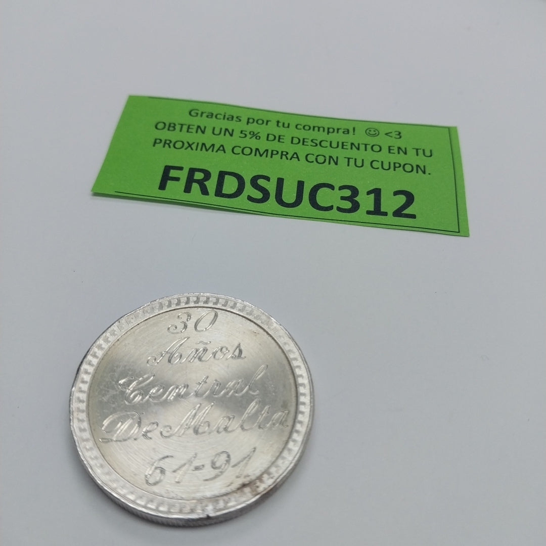 MEDALLA CONMEMORATIVA PLATA 29.2 GRMS (SEMINUEVO)