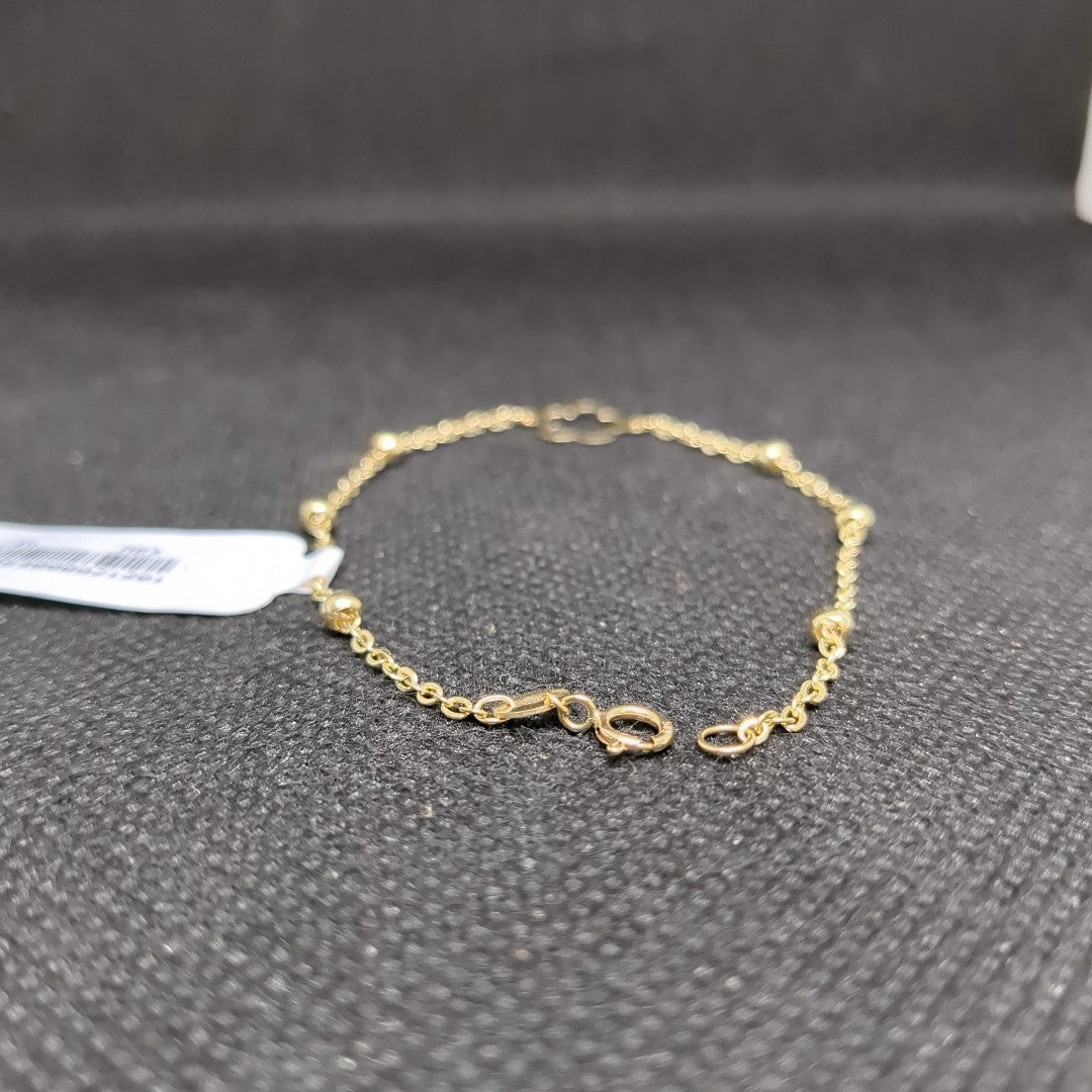 PULSERA TEJIDO ESPECIAL CON FLOR 14K 18 CM 1.6 GR (NUEVO)
