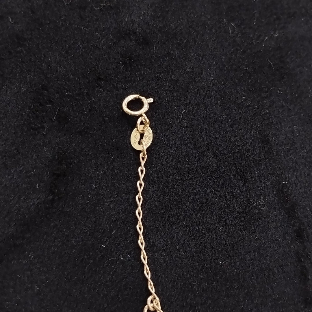 PULSERA ESPECIAL CON DIJES Y CIRCONIAS 14K 18 CM 3.4 GR (NUEVO)