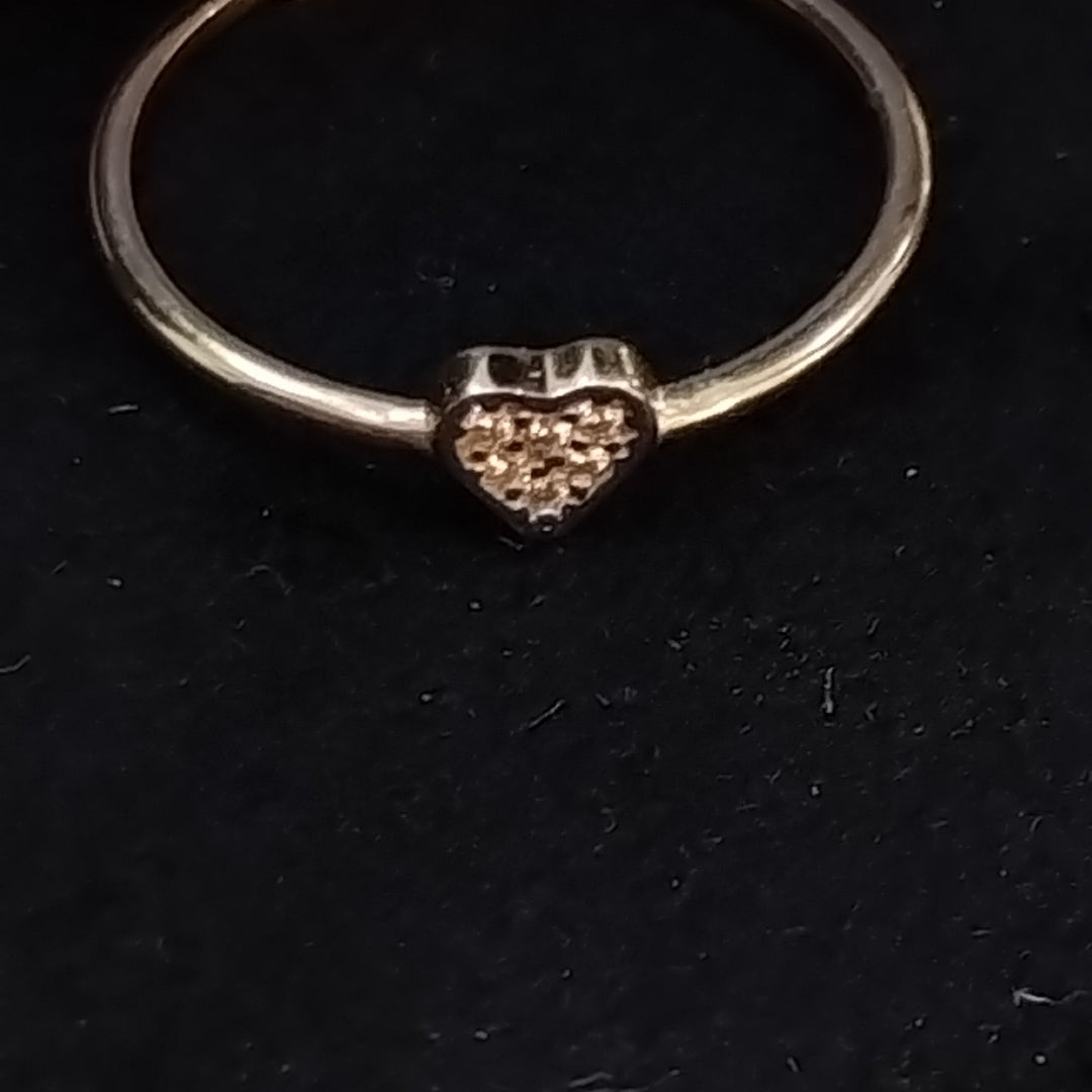ANILLO ANILLITO CORAZON C CIRCONIA 14K 7 TALLA 0.9 GR (NUEVO)