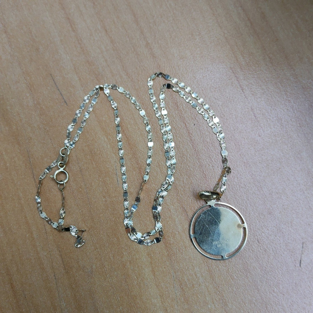 CADENA, MEDALLA RELIGIOSA ORO 14 K 2.6 GRMS (SEMINUEVO)
