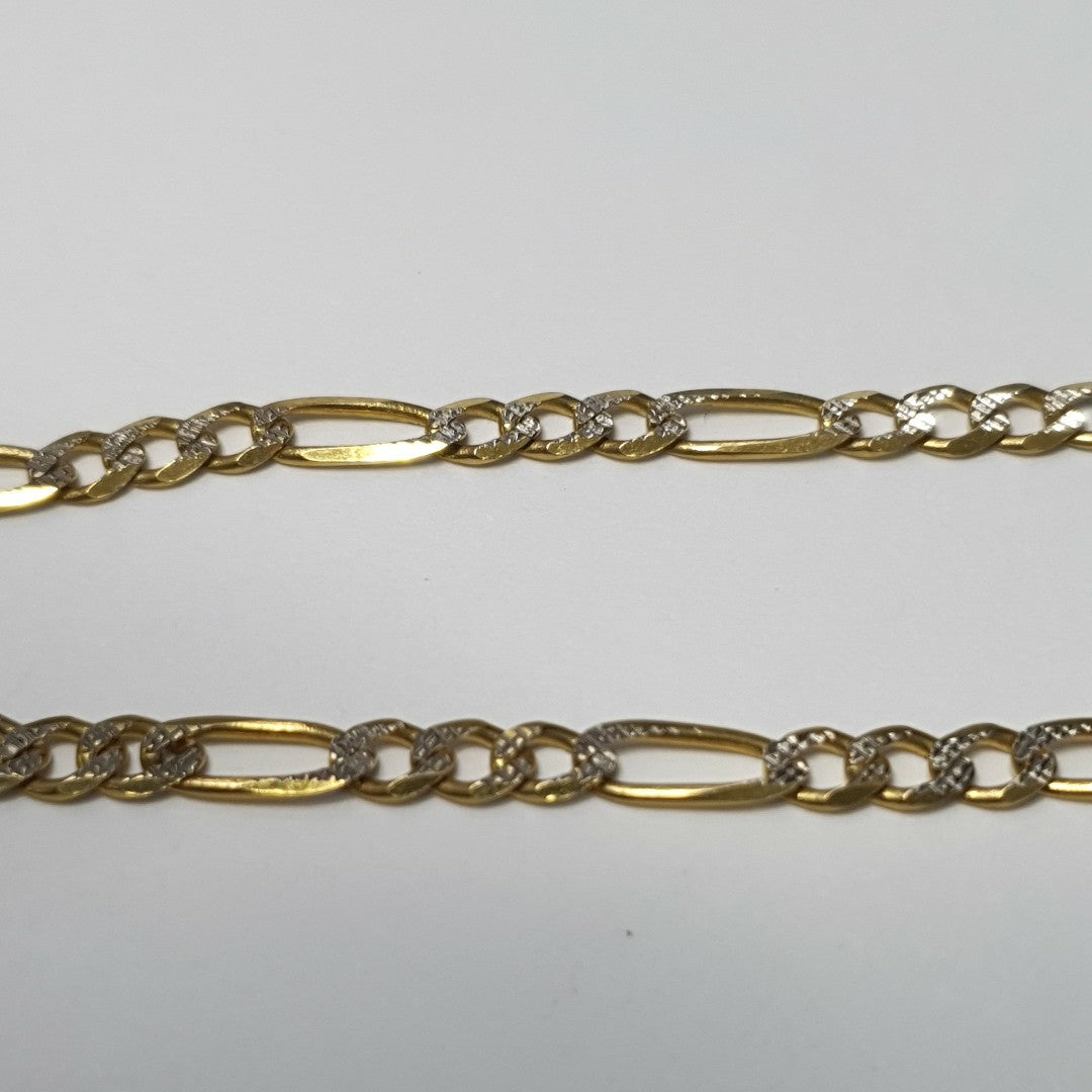 CADENAS TEJIDO 3X1 DIAMANTADO ORO 10K 50 CM 6 GR (NUEVO)