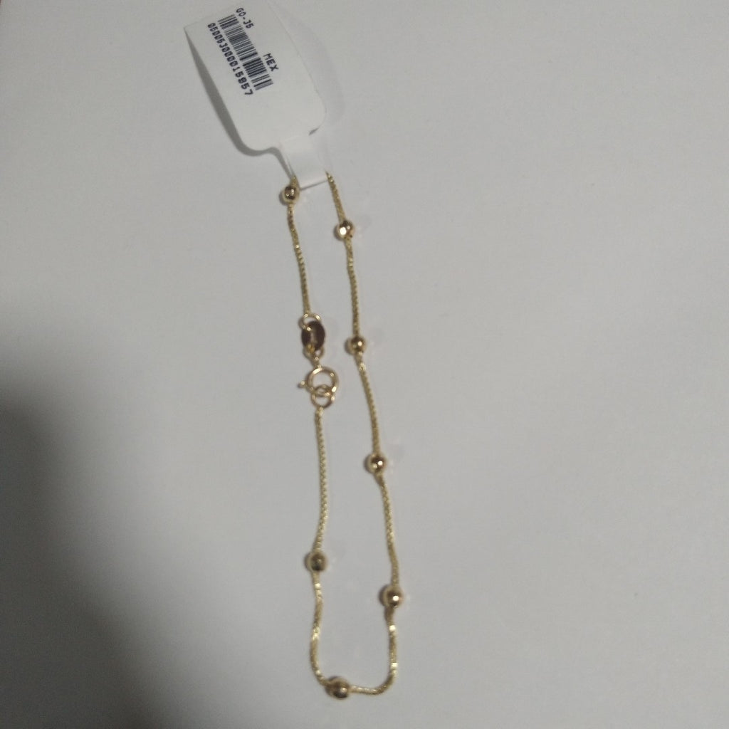 PULSERA ESPECIAL CON BOLITAS 14K 18 CM 1.4 GR (NUEVO)