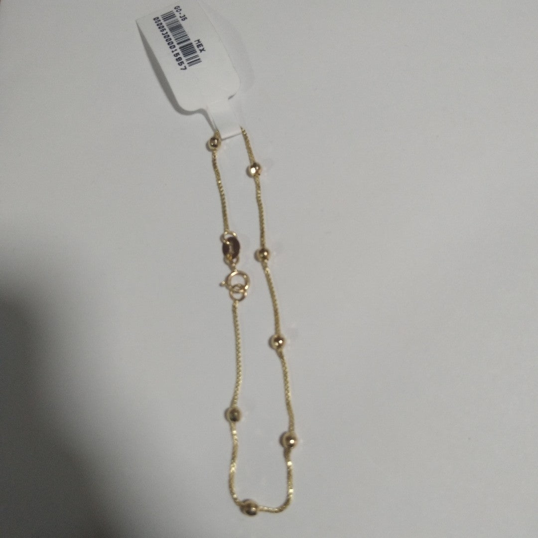 PULSERA ESPECIAL CON BOLITAS 14K 18 CM 1.4 GR (NUEVO)
