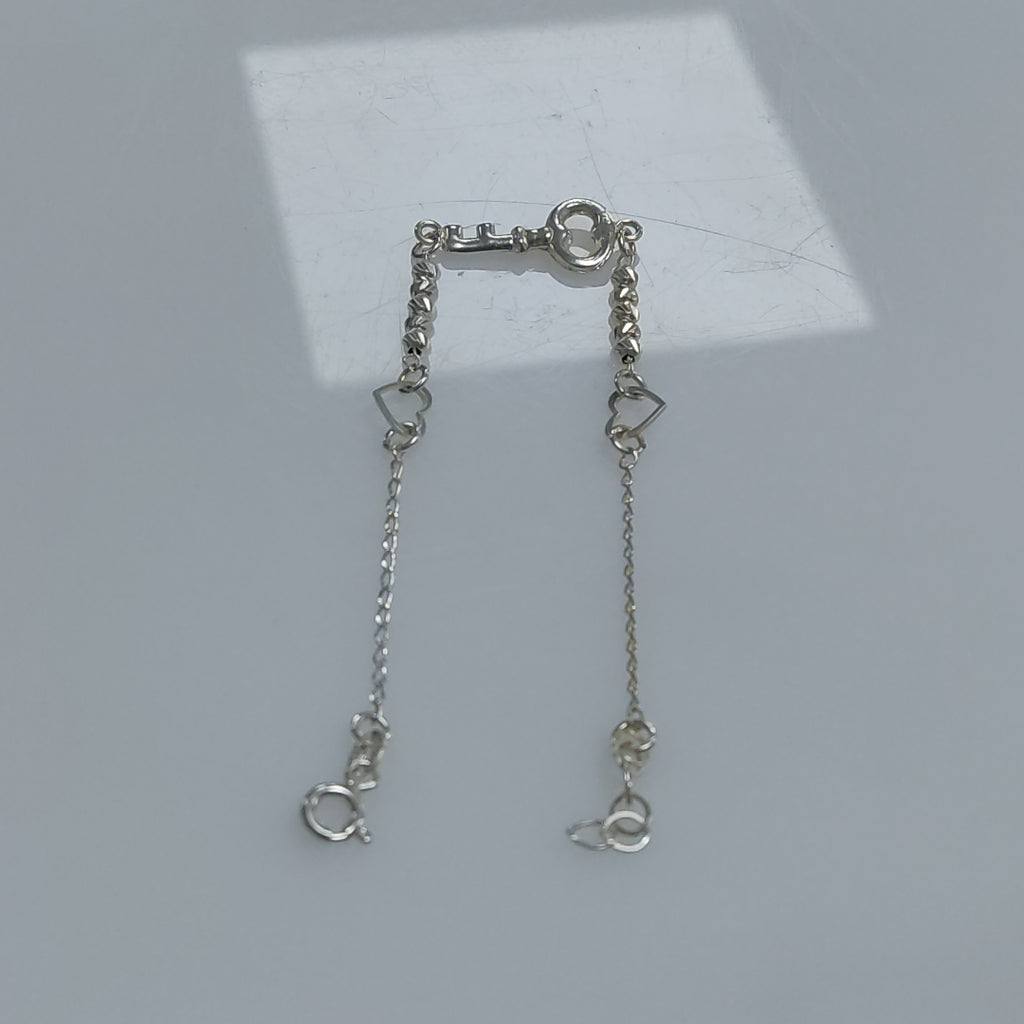 PULSERA TEJIDO LLAVE PLATA .925 18 CM 2.4 GR (NUEVO)