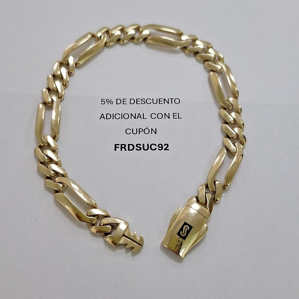 PULSERA CABALLERO MONACO ORO 14K 9.9 (NUEVO)