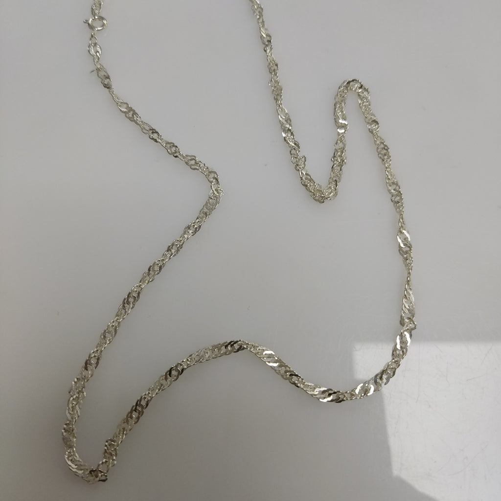 CADENA TEJIDO MEDIO TORZAL PLATA .925 55 CM 5.6 GR (NUEVO)