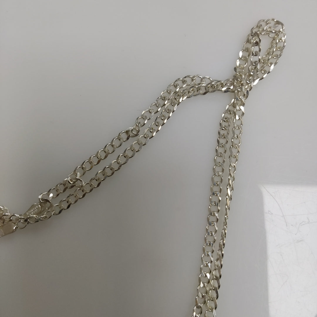 CADENA TEJIDO BARBADO PLATA .925 60 CM 12.7 GR (NUEVO)