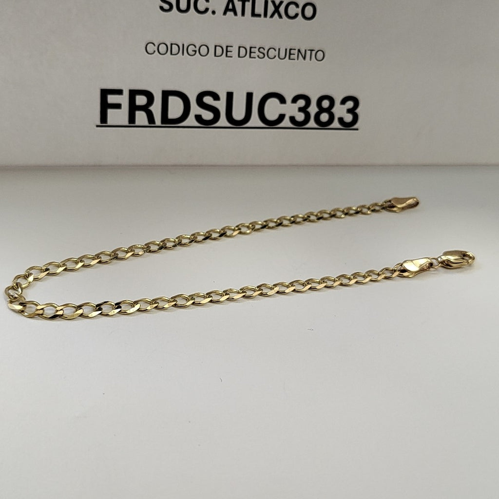 PULSERA TEJIDO BARBADA 14K 21 CM 3.8 GR (NUEVO)