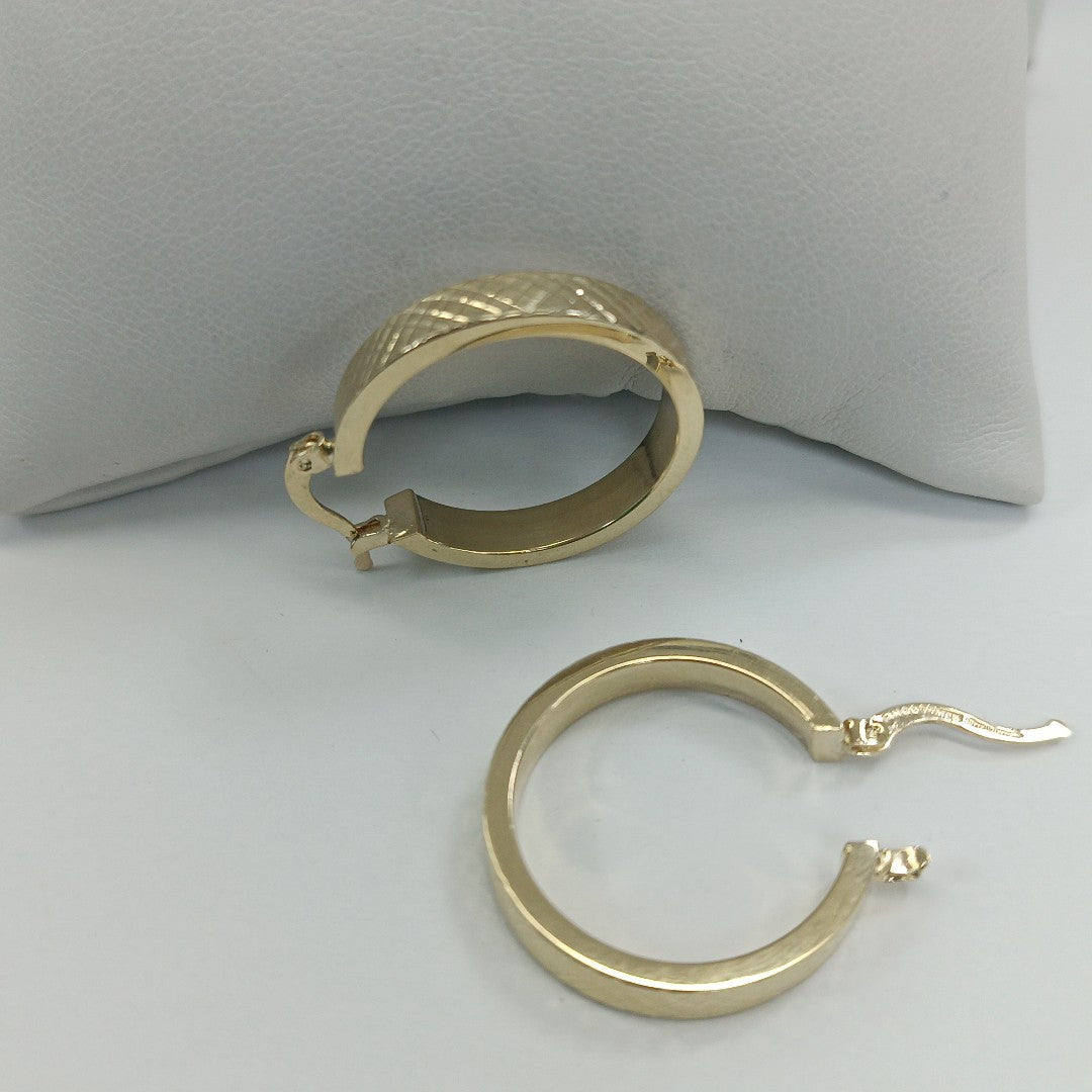 ARETES TEJIDO ARRACADAS FACETADAS 14K 2.9 GR (NUEVO)