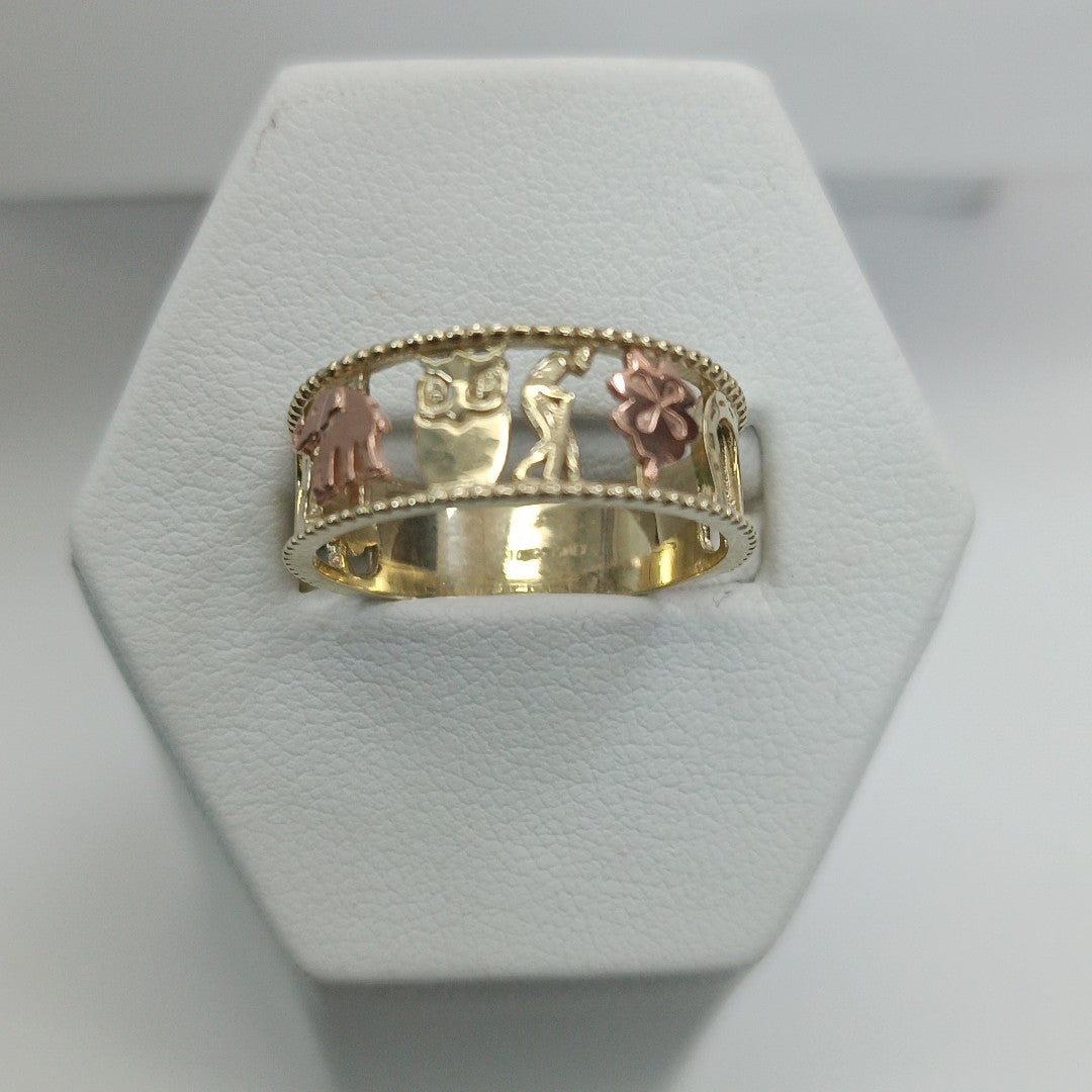 ANILLOS ARGOLLA DE LA SUERTE 10K TALLA 9 3 GR (NUEVO)