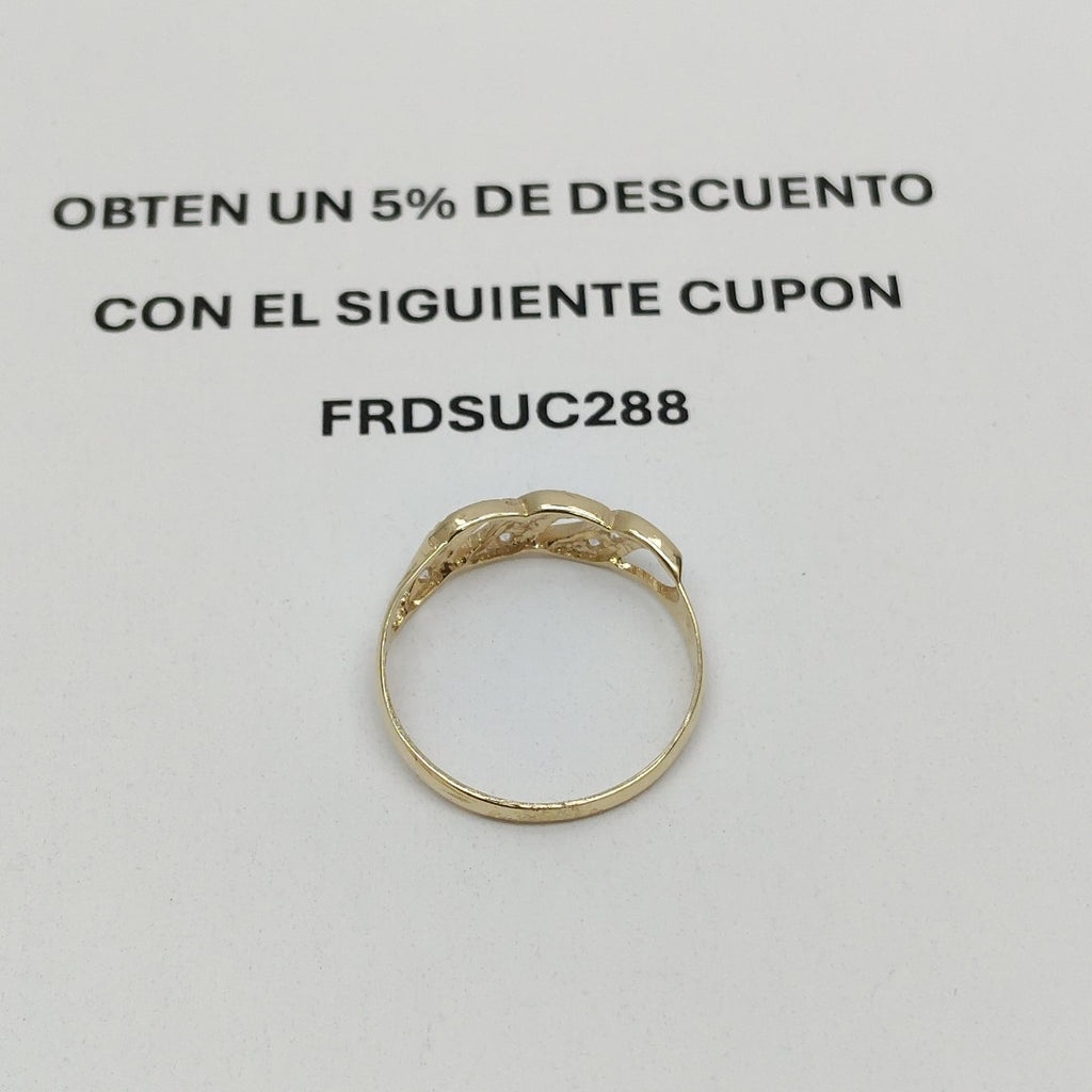 ANILLOS C CIRCONIAS 14K TALLA 7 1.3 GR (NUEVO)