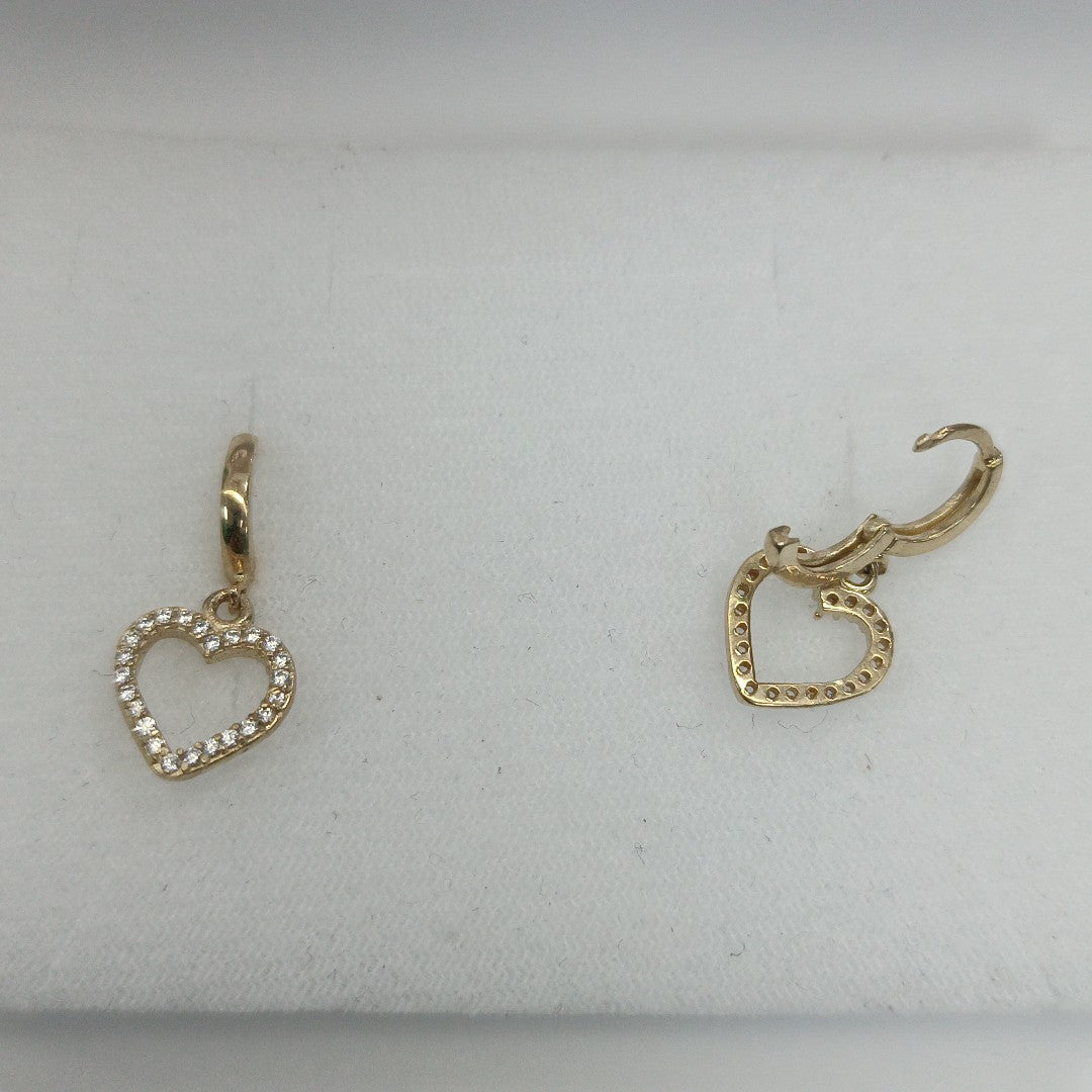 ARETES FIG CORAZON C CIRCONIAS 10K 2.5 GR (NUEVO)