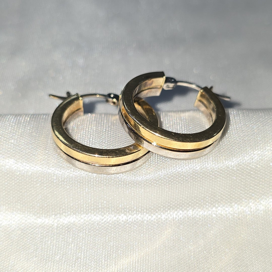 ARRACADAS PAR ORO COMBINADO 14 K 3,70 GRMS (SEMINUEVO)