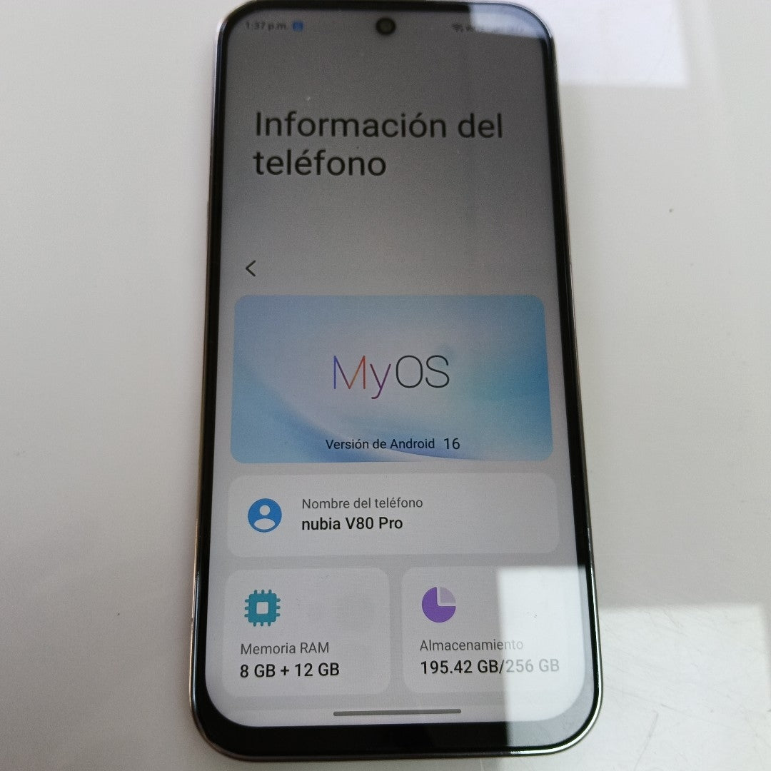 CELULAR NUBIA V80 PRO Z2576 (2025) 256 GB 8 GB RAM (SEMINUEVO)