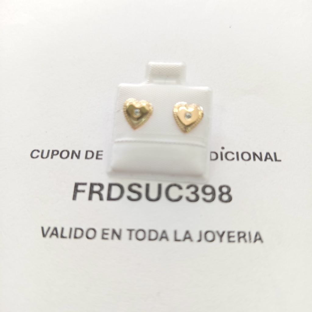 BROQUELES BROQUEL FIG CORAZON C CIRCONIA 14K 0.2614 GR (NUEVO)
