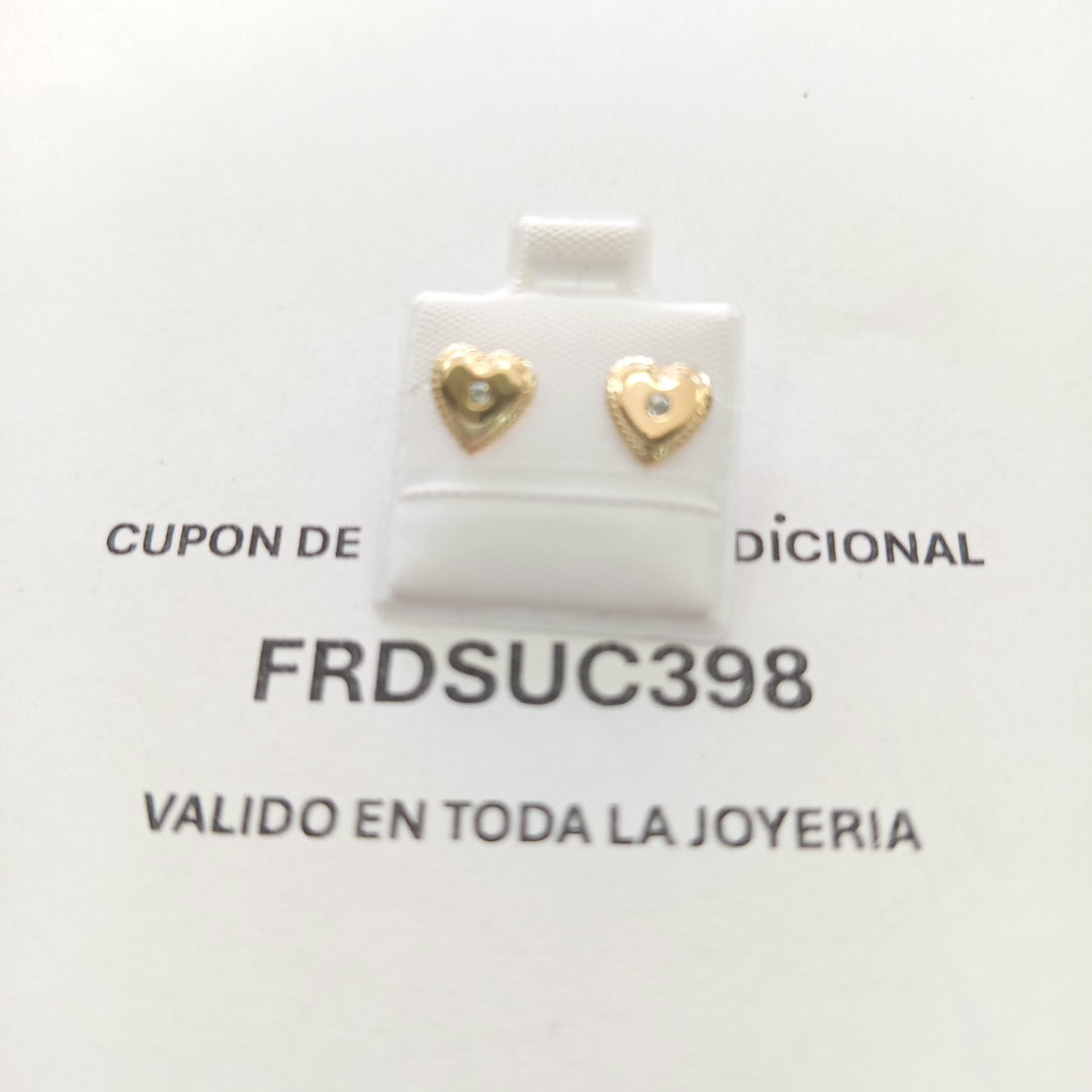 BROQUELES BROQUEL FIG CORAZON C CIRCONIA 14K 0.2614 GR (NUEVO)