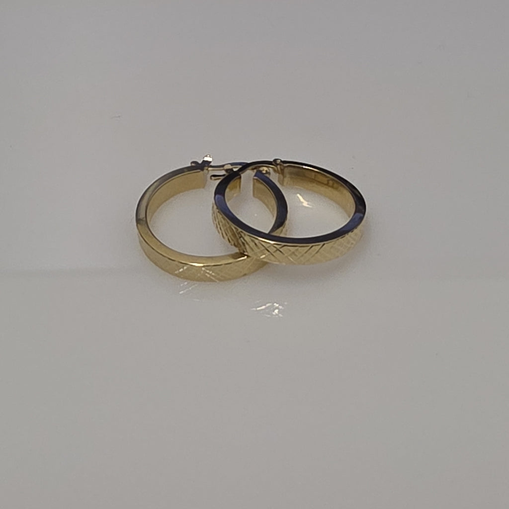ARETES TEJIDO ARRACADAS FACETADAS 14K 2.9 GR (NUEVO)