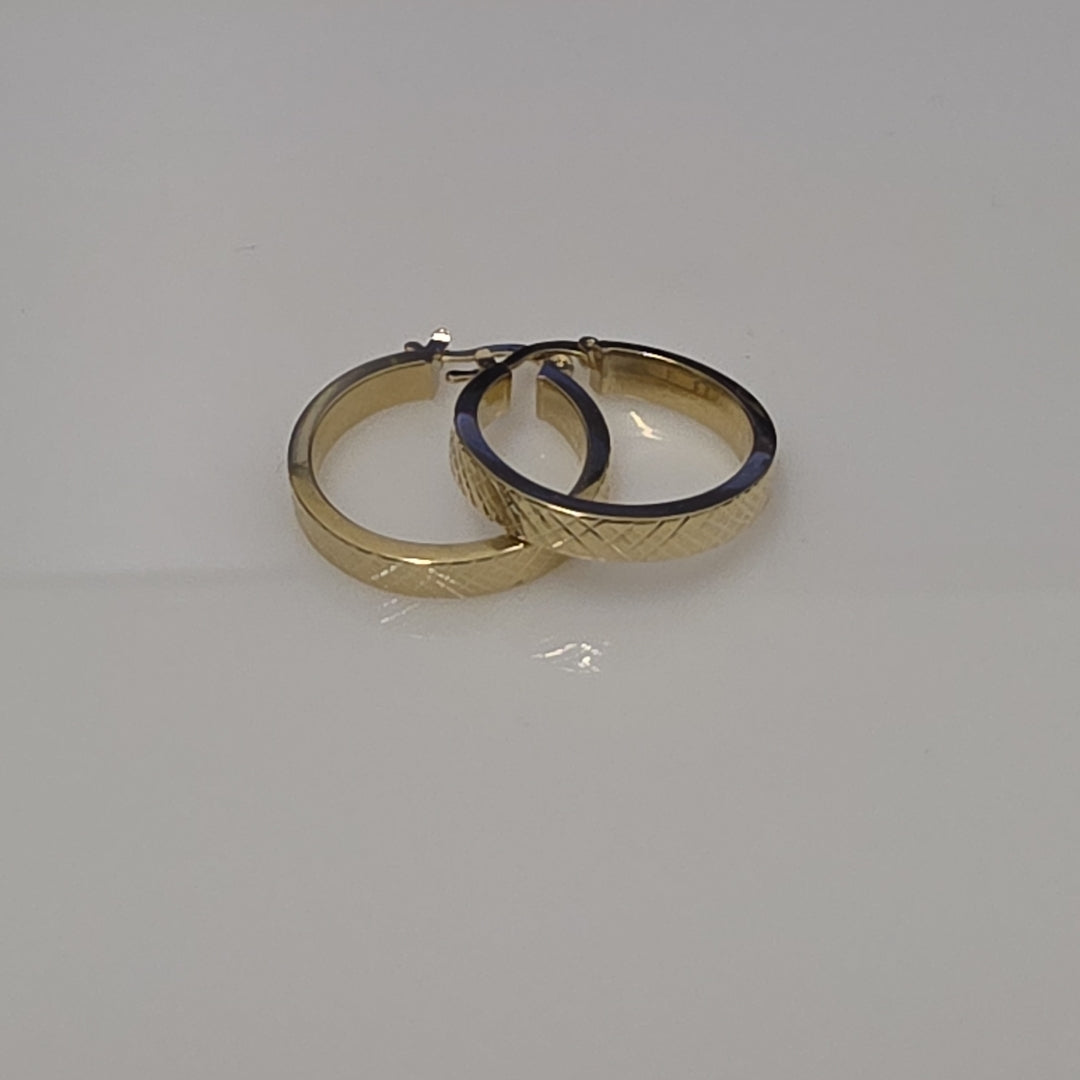 ARETES TEJIDO ARRACADAS FACETADAS 14K 2.9 GR (NUEVO)