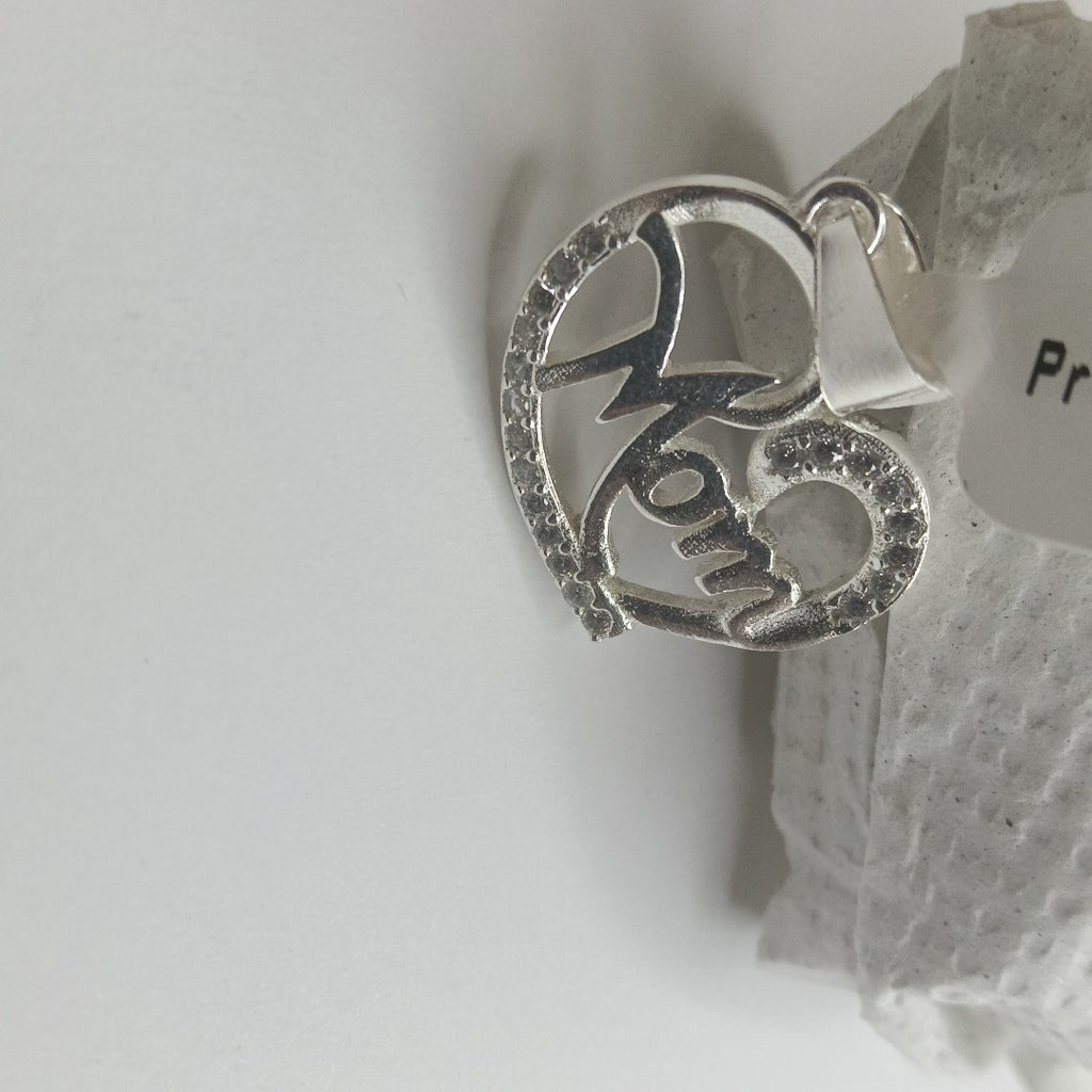 DIJE CORAZON C/CIRCONIAS PLATA .925 3.1 GR (NUEVO)