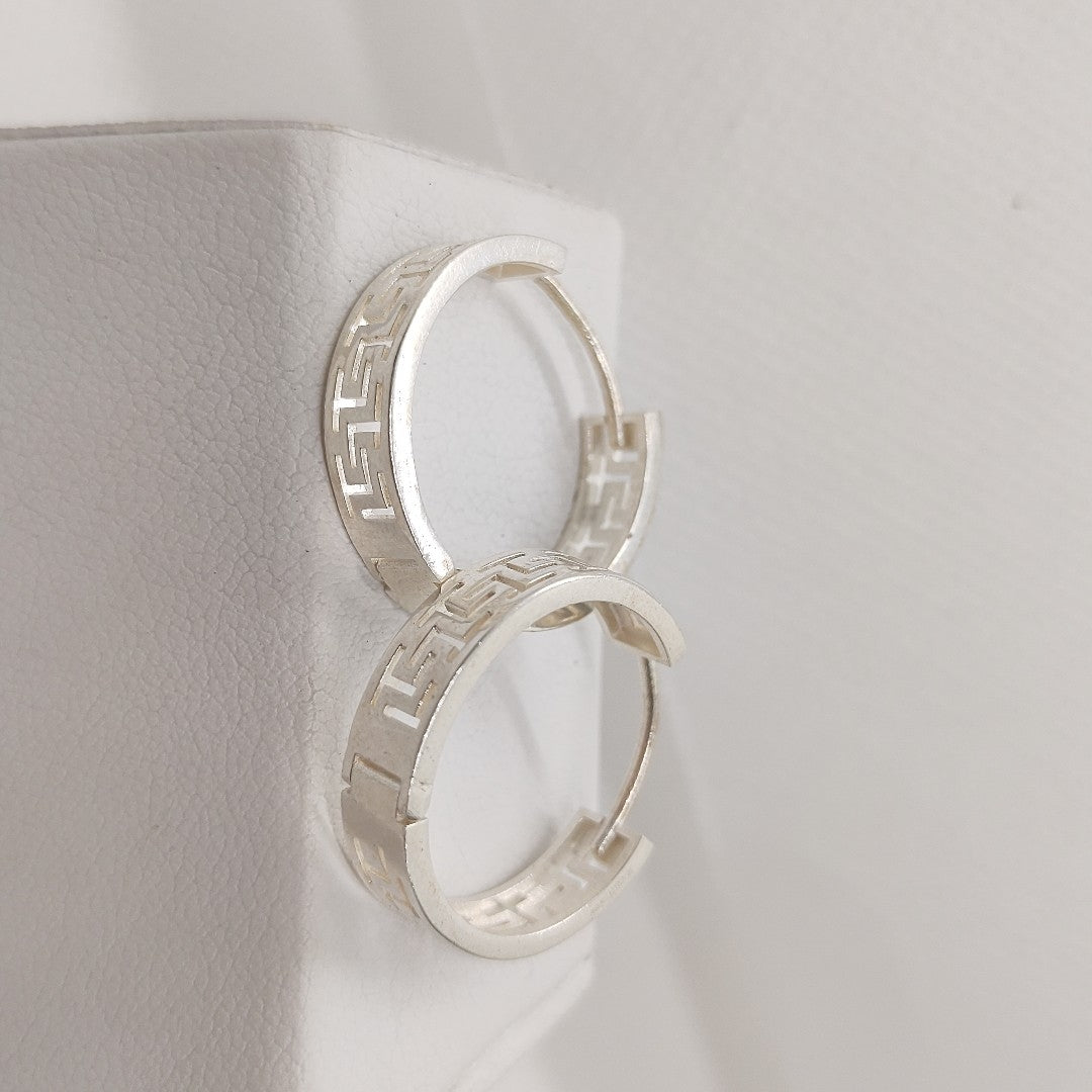 ARETES ARRACADAS GRECAS PLATA .925 4.23 GR (NUEVO)
