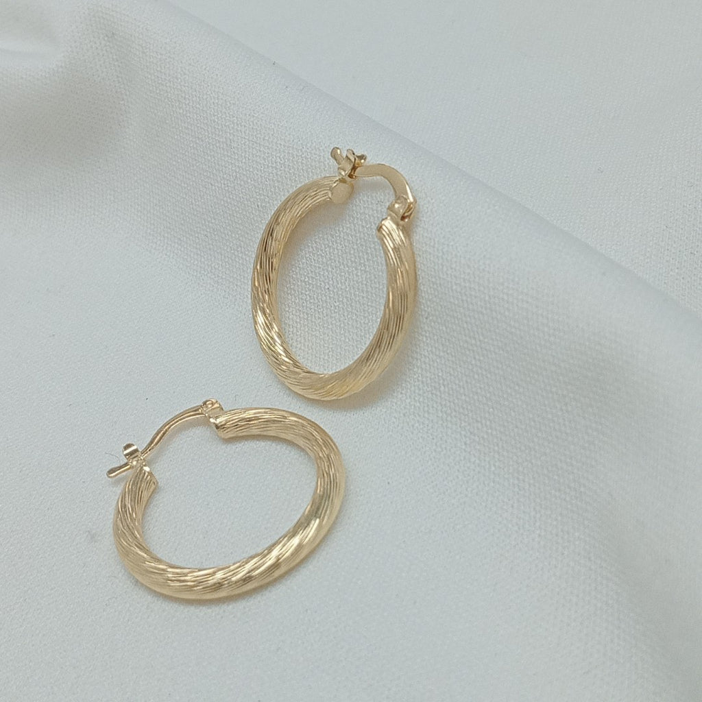 ARETES TEJIDO ARRACADAS ASTRIADAS 14K 2.7 GR (NUEVO)