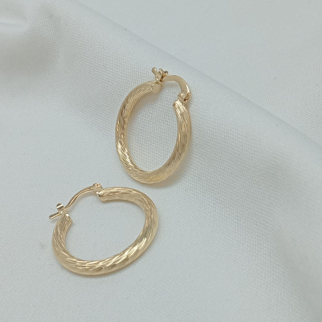 ARETES TEJIDO ARRACADAS ASTRIADAS 14K 2.7 GR (NUEVO)