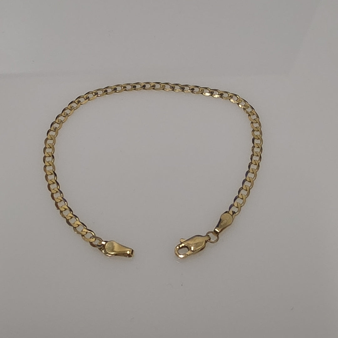 PULSERA TEJIDO BARBADA 14K 18 CM 3.2 GR (NUEVO)