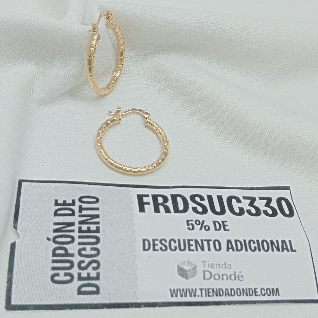 ARETES ARRACADAS LABRADAS 14K 3.3 GR (NUEVO)