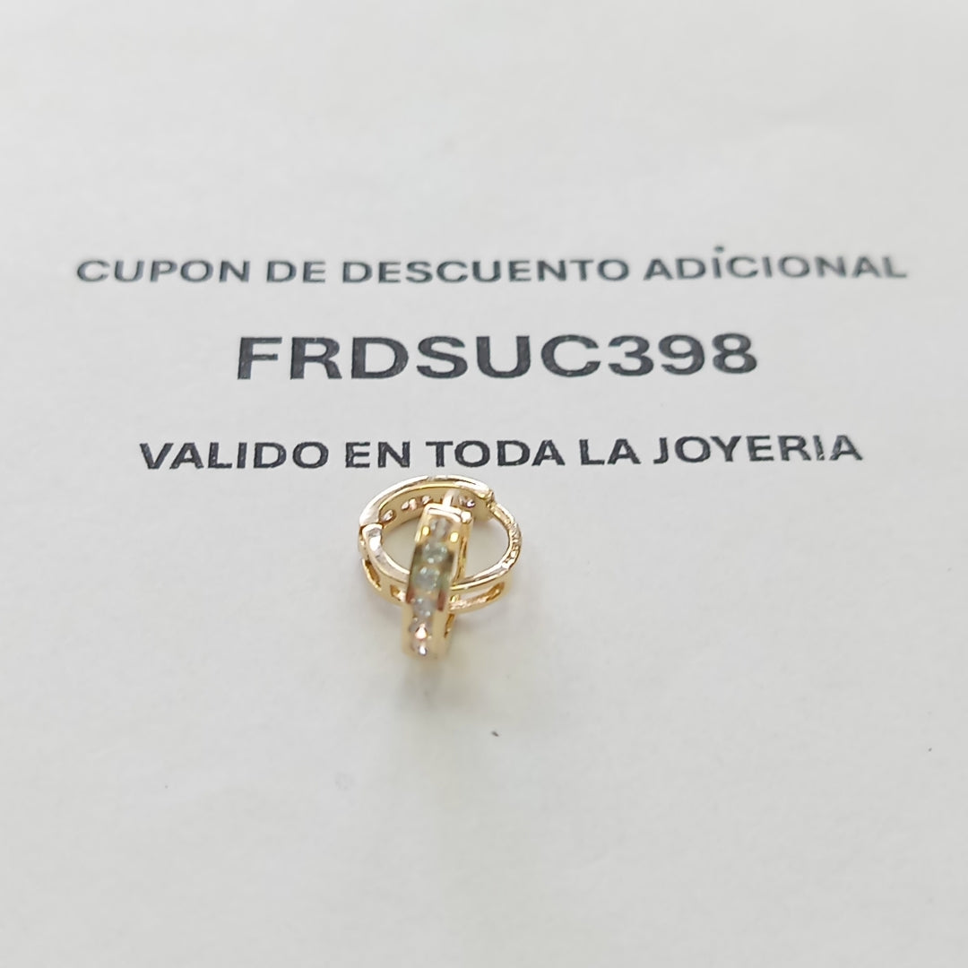ARETES HUGGIES C CIRCONIA 14K 1.2 GR (NUEVO)