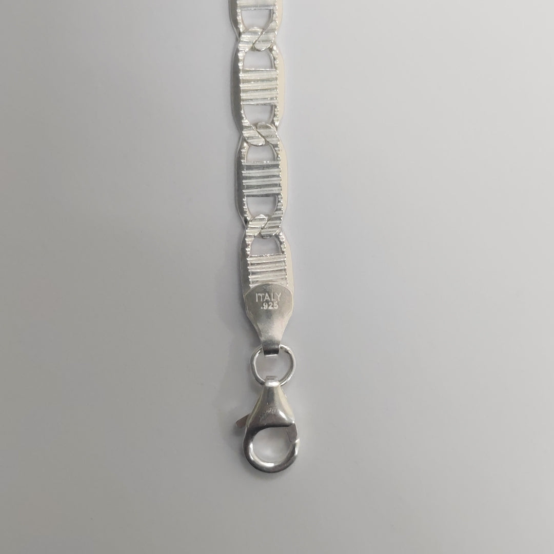 PULSERA TEJIDO ESPEJO PLATA .925 21 CM 7.9 GR (NUEVO)