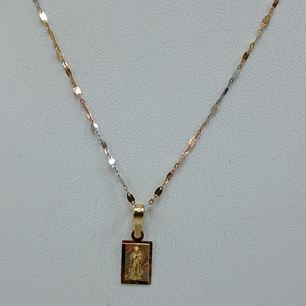 CADENA, MEDALLA RELIGIOSA ORO, ORO COMBINADO 10 K 1.4 GRMS (SEMINUEVO)