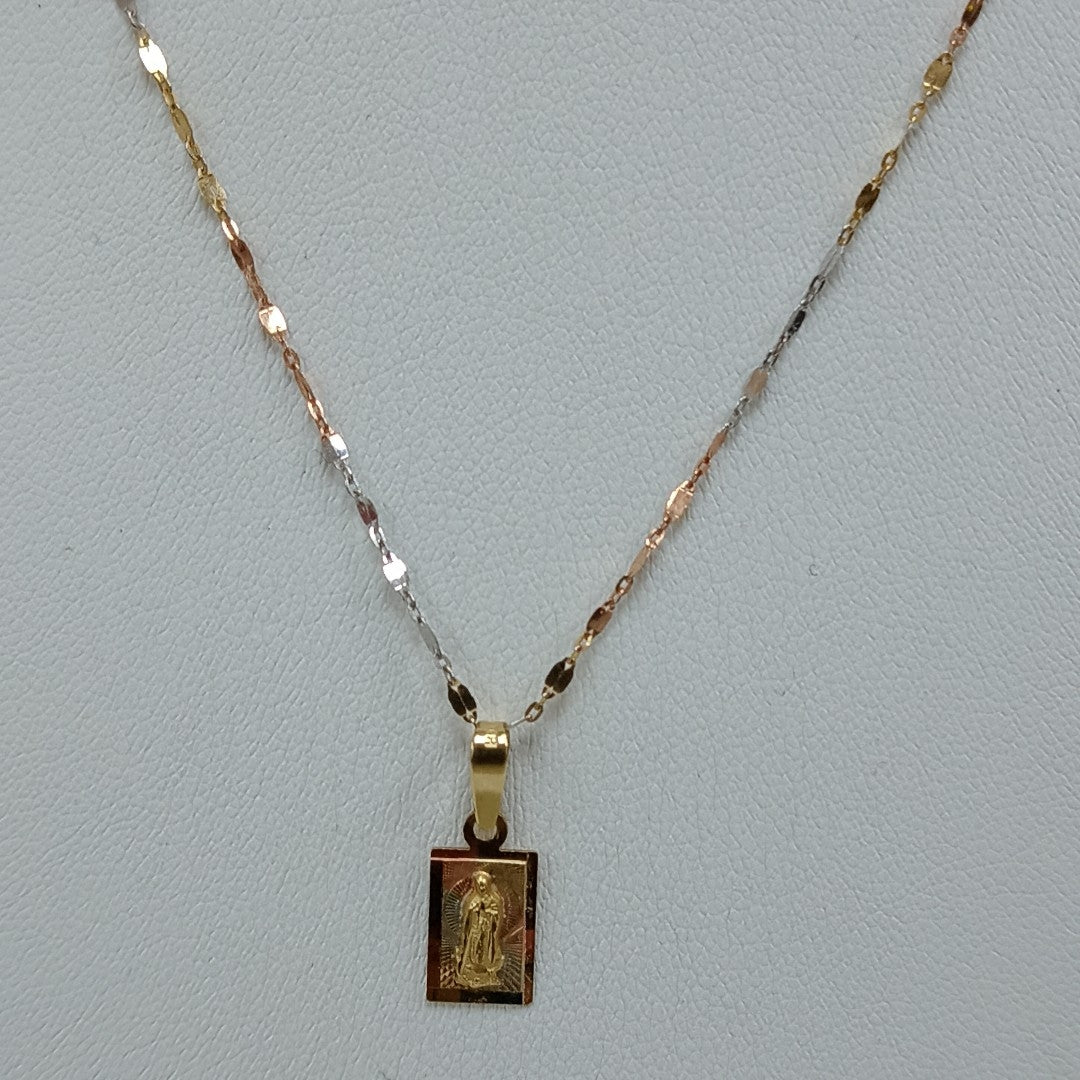 CADENA, MEDALLA RELIGIOSA ORO, ORO COMBINADO 10 K 1.4 GRMS (SEMINUEVO)