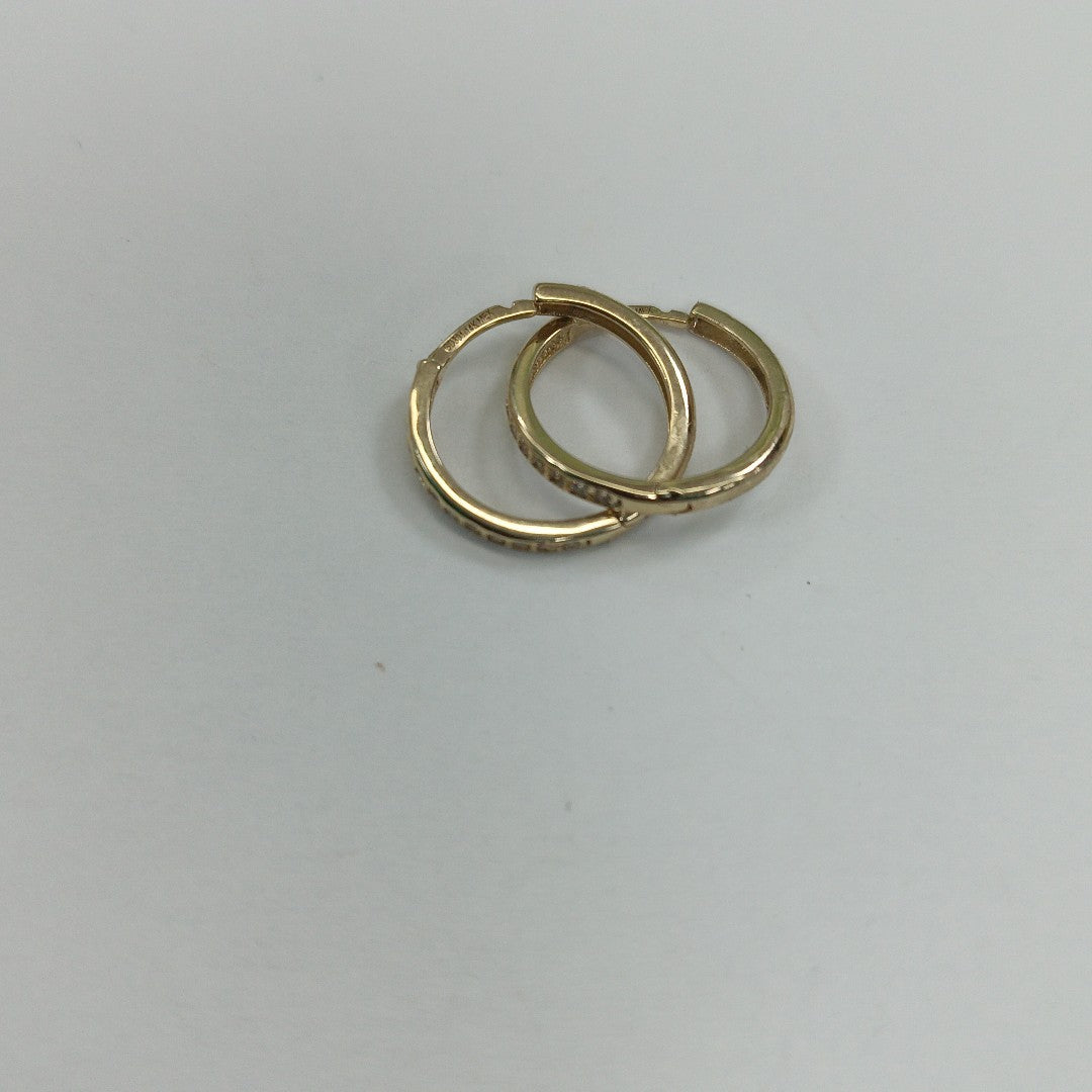 ARETES HUGGIES C CIRCONIA 14K 1.7 GR (NUEVO)