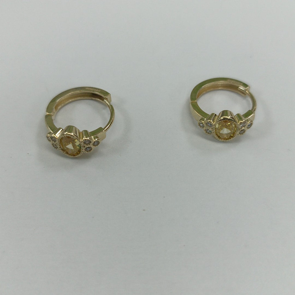 ARETES ARRACADAS CON CIRCONIAS Y PDRAS COL 14K 3.2 GR (NUEVO)