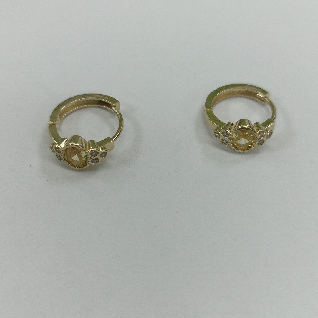 ARETES ARRACADAS CON CIRCONIAS Y PDRAS COL 14K 3.2 GR (NUEVO)