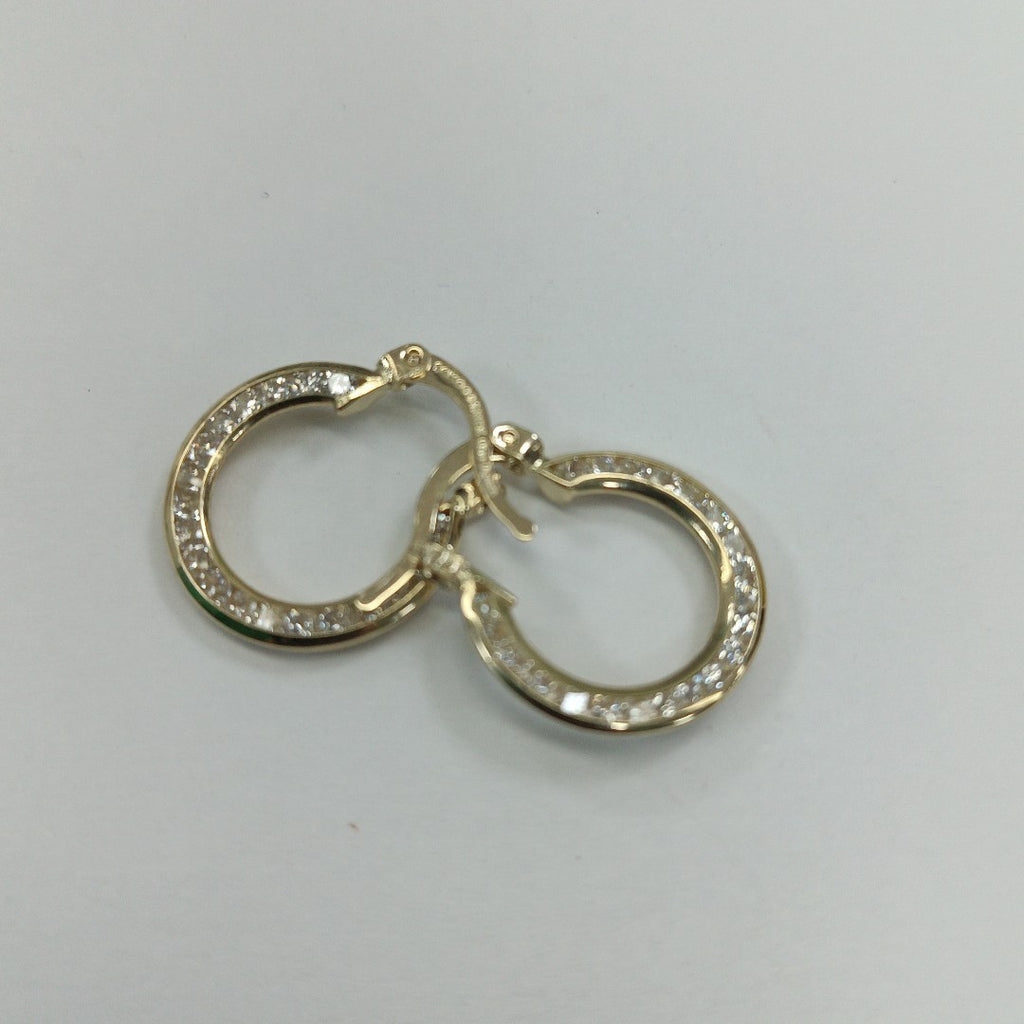 ARETES ARRACADAS CON CIRCONIAS 14K 2.4 GR (NUEVO)