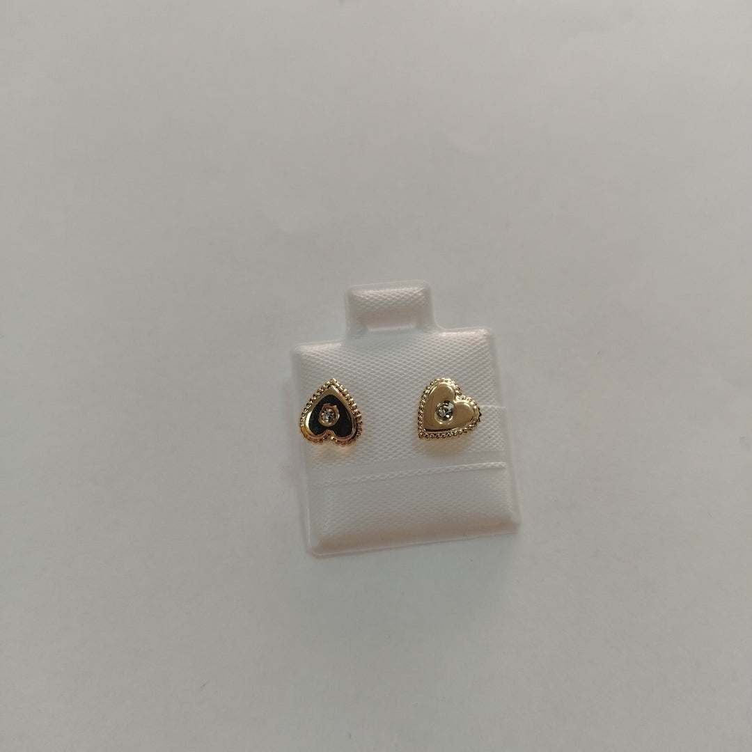 BROQUELES BROQUEL FIG CORAZON C CIRCONIA 14K 0.2614 GR (NUEVO)
