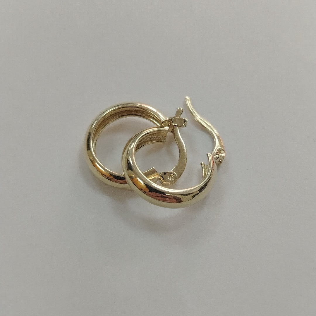ARETES TEJIDO ARRACADAS LISAS 14K 2.1 GR (NUEVO)