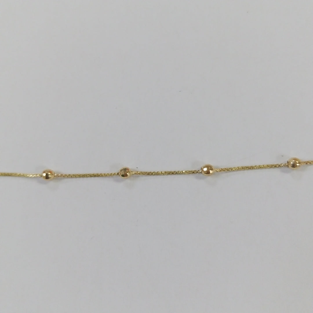PULSERA ESPECIAL CON BOLITAS 14K 18 CM 1.4 GR (NUEVO)