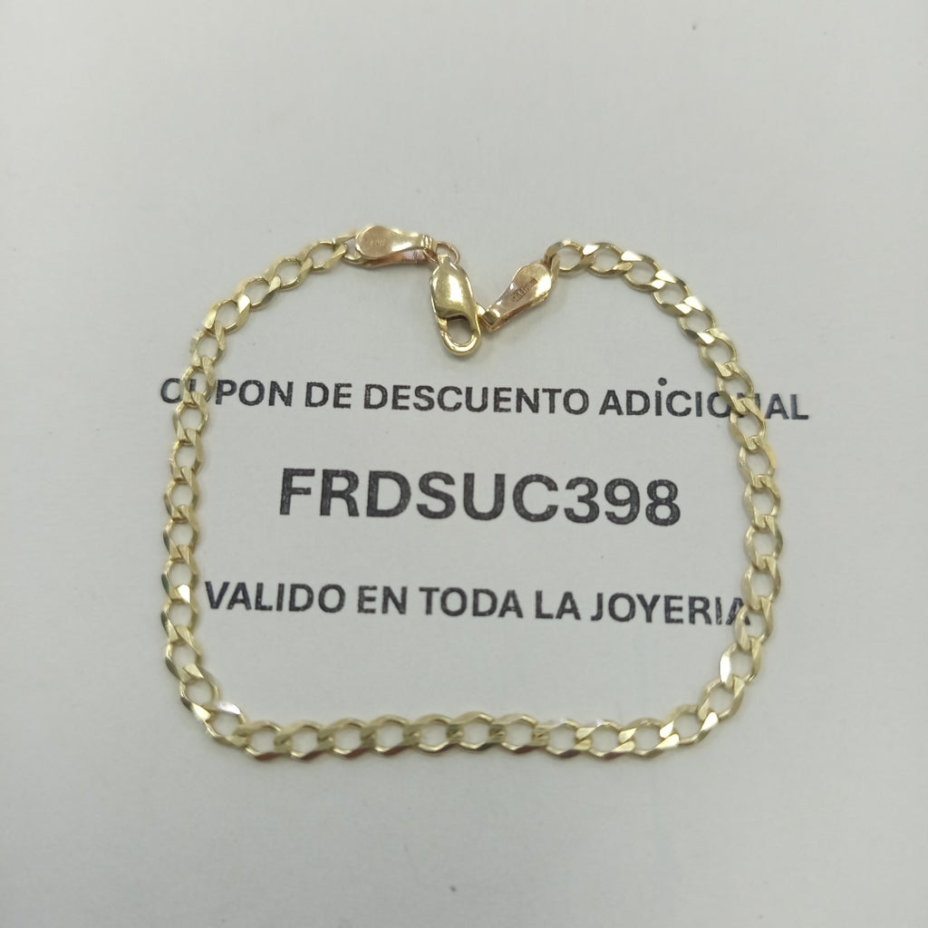 PULSERA TEJIDO BARBADA 14K 18 CM 3.4 GR (NUEVO)