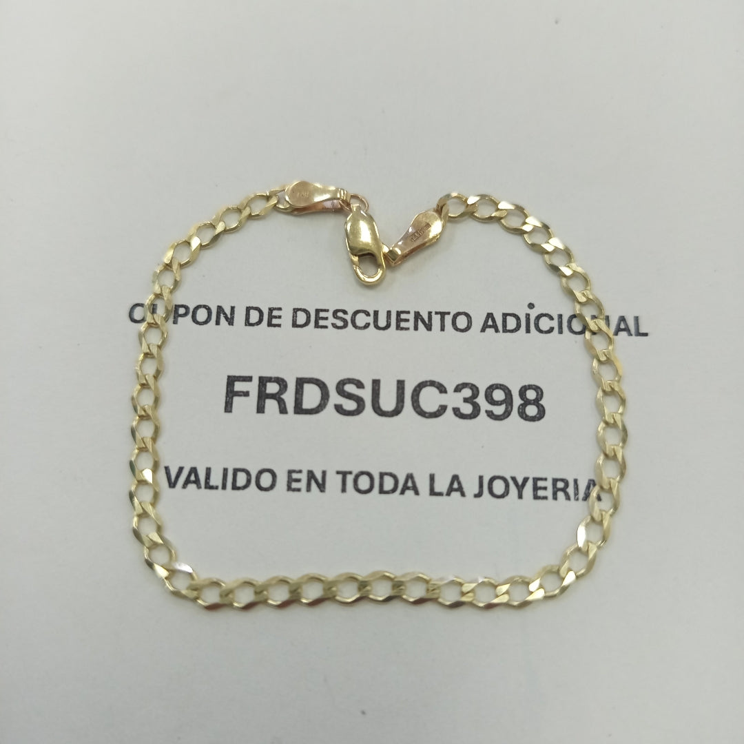 PULSERA TEJIDO BARBADA 14K 18 CM 3.4 GR (NUEVO)